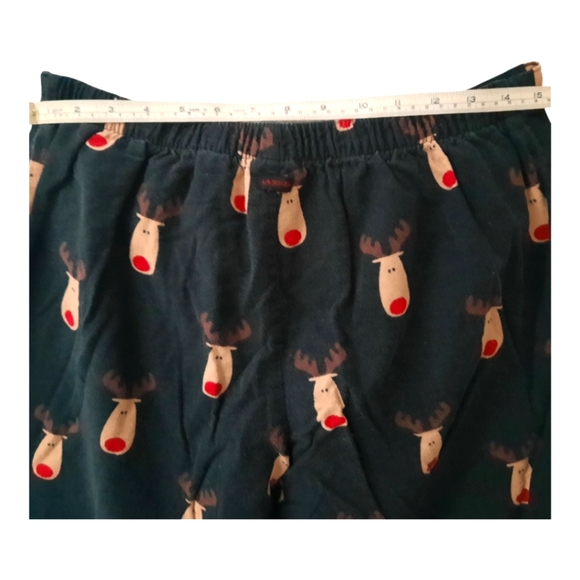 LaSensa The Red Nose Reindeer Size M FLeece Pajama Pants 100% Cotton - Picture 2 of 6